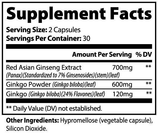 Resa Organics | Ginkgo Biloba + Ginseng Capsules